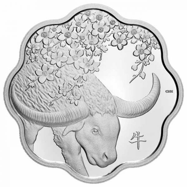 Lunar Lotus Bivaly Kanada 2021 proof ezüst pénzérme
