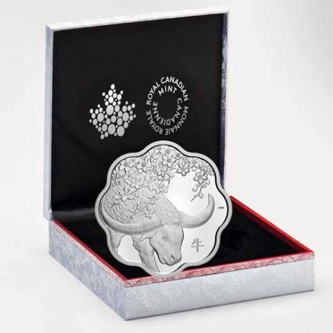 Lunar Lotus Bivaly Kanada 2021 proof ezüst pénzérme