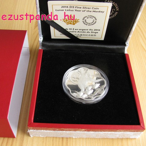 Lunar Lotus Majom 2016 1 uncia proof ezüst pénzérme