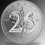 Maple Leaf 2013 1 uncia ezüst pénzérme 25 éves jubileumra