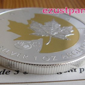 Maple Leaf 2013 1 uncia aranyozott ezüst pénzérme 25 éves jubileumra Maple Leaf 2013 1 uncia aranyozott ezüst pénzérme 25 éves jubileumra