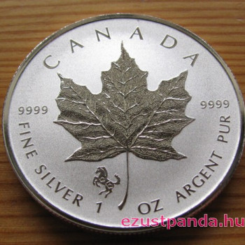 Maple Leaf 2014 1 uncia fordított proof ezüst pénzérme "Ló éve" verdejellel
