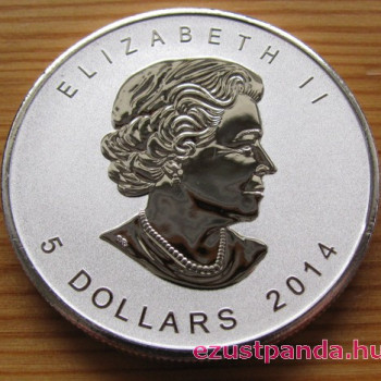 Maple Leaf 2014 1 uncia fordított proof ezüst pénzérme "Ló éve" verdejellel