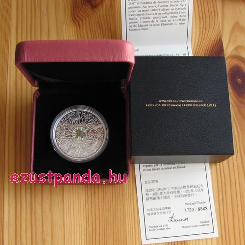 Erő - Maple of Strength 2010 1 uncia proof hologramos ezüst pénzérme 