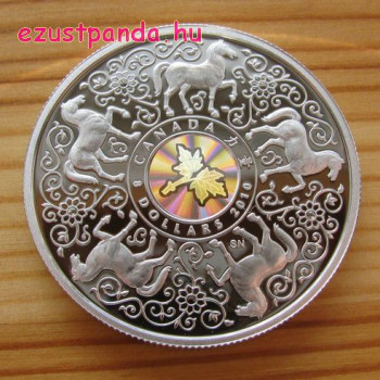 Erő - Maple of Strength 2010 1 uncia proof hologramos ezüst pénzérme 