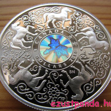 Erő - Maple of Strength 2010 1 uncia proof hologramos ezüst pénzérme 