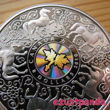 Erő - Maple of Strength 2010 1 uncia proof hologramos ezüst pénzérme 