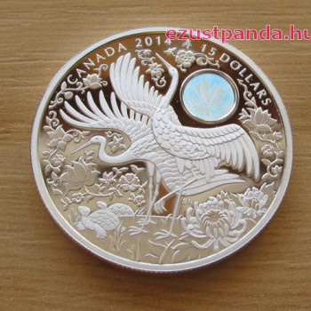 Hosszú élet - Maple of Longevity 2014 1 uncia proof hologramos ezüst pénzérme 