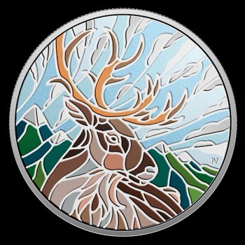 Mozaik Rénszarvas 2018 1 uncia kanadai proof ezüst pénzérme