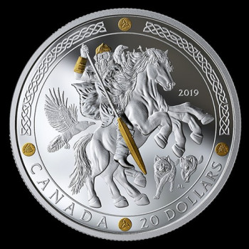 Skandináv istenek: ODIN 2019 1 uncia kanadai proof ezüst pénzérme