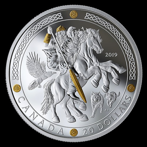 Skandináv istenek: ODIN 2019 1 uncia kanadai proof ezüst pénzérme