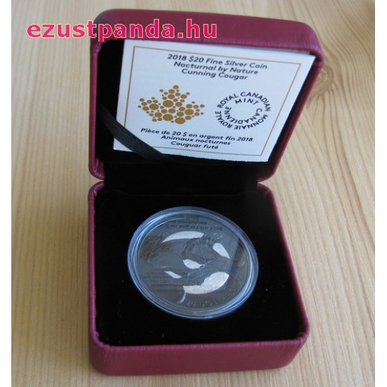 Ruténium - Ravasz puma 2018 1 uncia ruténiummal bevont ezüst pénzérme