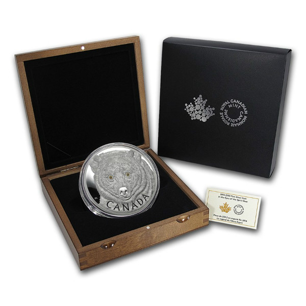 Spirit Bear - Szellemmmedve 2016 1kg proof ezüst pénzérme