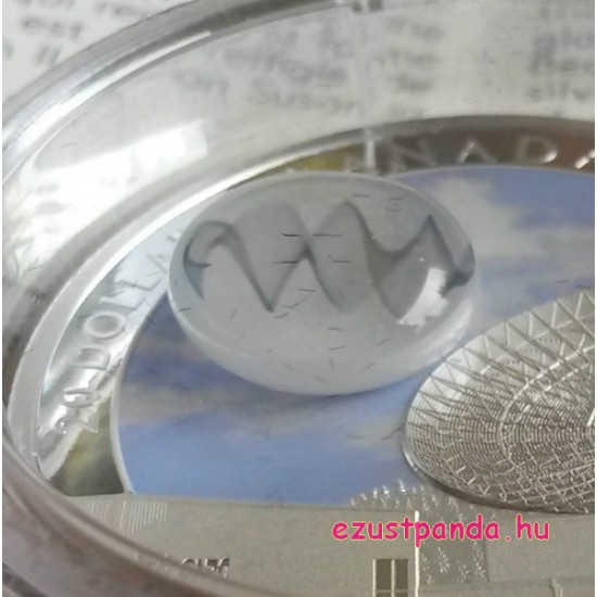 Univerzum III 2016 1 uncia kanadai proof ezüst pénzérme boroszilikát üveggel, ezüstfüst rádióhullámmal