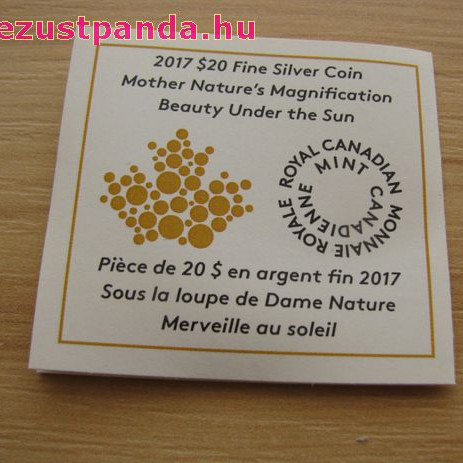 Nagyítás: Szépség a nap alatt - 2017 1 uncia kanadai proof ezüst pénzérme Nagyítás: Szépség a nap alatt - 2017 1 uncia kanadai proof ezüst pénzérme