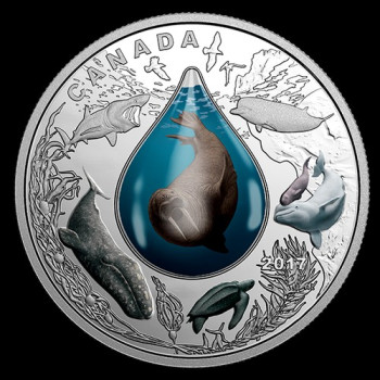 Élet a víz alatt - 2017 1 uncia kanadai proof ezüst pénzérme