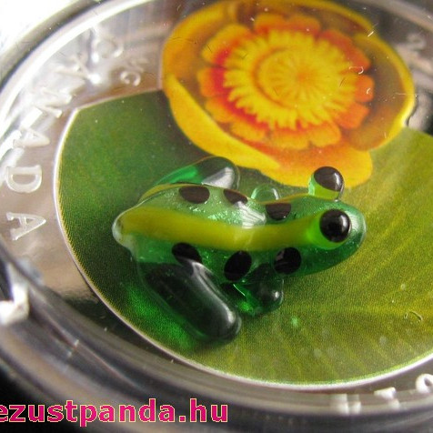 Murano-i üveg béka 2014 1 uncia kanadai proof ezüst pénzérme