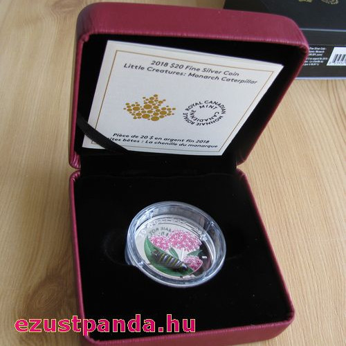 Murano-i üveg hernyó 1 uncia 2018 kanadai proof ezüst pénzérme Murano-i üveg hernyó 1 uncia 2018 kanadai proof ezüst pénzérme