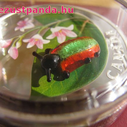 Murano-i üveg bogár 1 uncia 2017 kanadai proof ezüst pénzérme Murano-i üveg bogár 1 uncia 2017 kanadai proof ezüst pénzérme