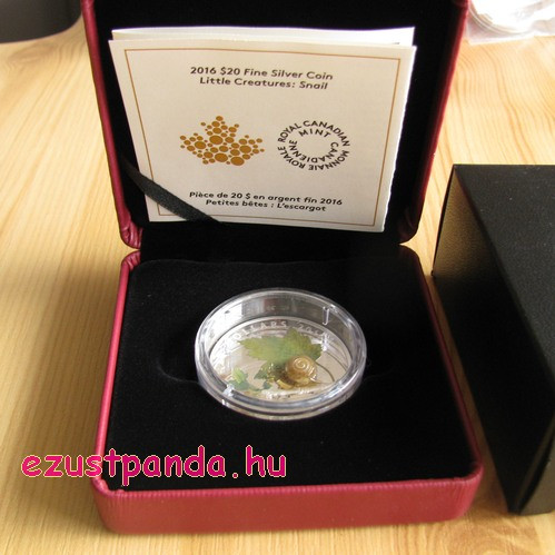 Murano-i üveg csiga 1 uncia 2016 kanadai proof ezüst pénzérme