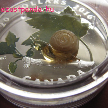Murano-i üveg csiga 1 uncia 2016 kanadai proof ezüst pénzérme