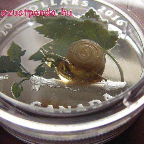 Murano-i üveg csiga 1 uncia 2016 kanadai proof ezüst pénzérme