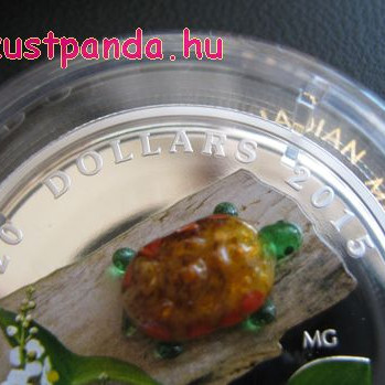 Murano-i üveg teknős 1 uncia kanadai proof ezüst pénzérme