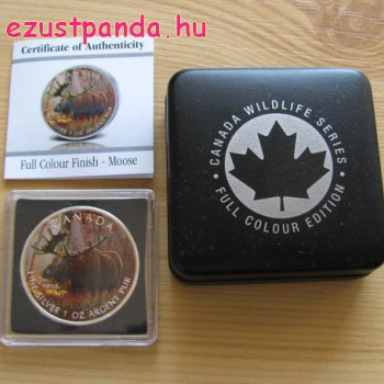 Jávorszarvas / Moose 2012 1 uncia színes ezüst pénzérme