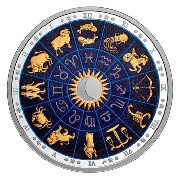 Csillagjegyek - Zodiac 2022 2 uncia kanadai proof ezüst pénzérme, sötétben világít