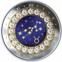 Csillagjegyek Bika 2019 proof ezüst pénzérme Swarovski kristályokkal