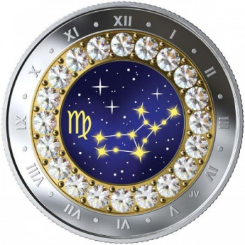 Csillagjegyek Mérleg 2019 proof ezüst pénzérme Swarovski kristályokkal