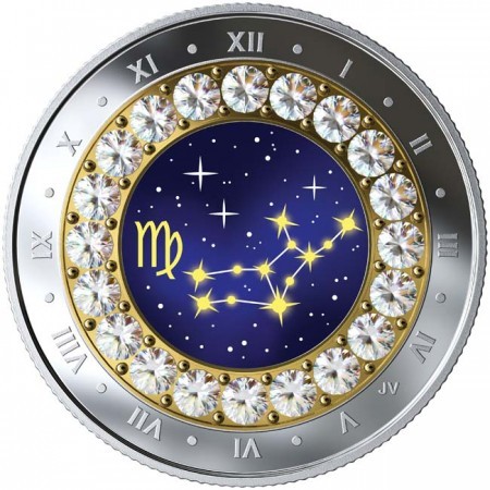 Csillagjegyek Mérleg 2019 proof ezüst pénzérme Swarovski kristályokkal