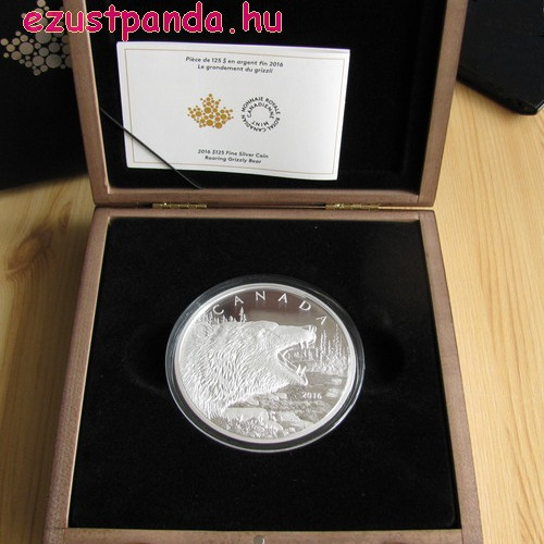 Ordító Grizzly / Roaring Grizzly 2016 0,5 kg proof ezüst pénzérme