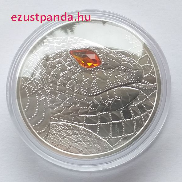 A világ szemei - A teremtő kígyó 20 EUR 2021 proof ezüst pénzérme Swarovski kristállyal