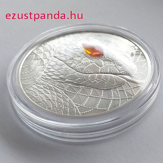 A világ szemei - A teremtő kígyó 20 EUR 2021 proof ezüst pénzérme Swarovski kristállyal