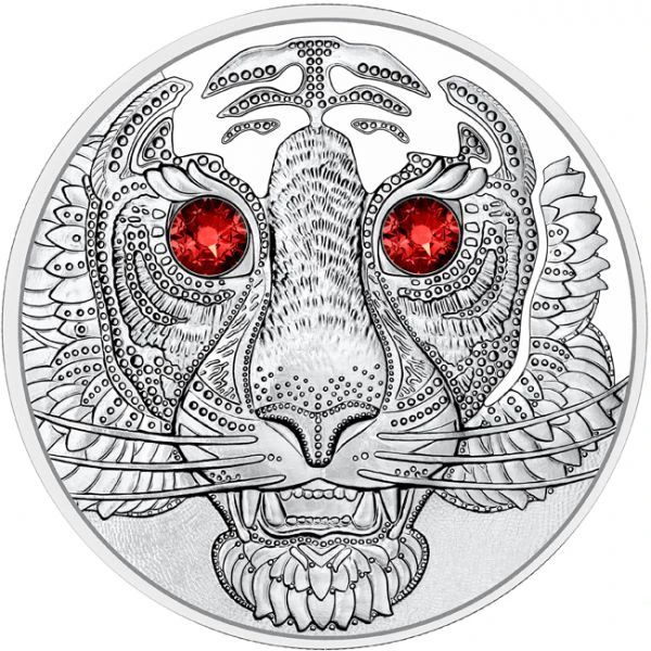 A világ szemei - A tigris ereje 20 EUR 2022 proof ezüst pénzérme Swarovski kristályokkal A világ szemei - A tigris ereje 20 EUR 2022 proof ezüst pénzérme Swarovski kristályokkal
