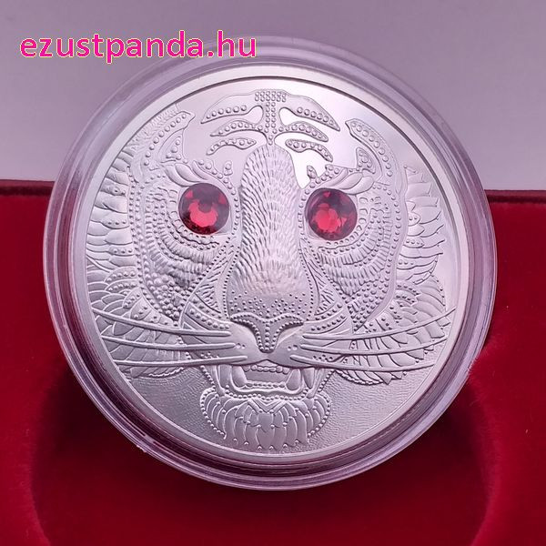 A világ szemei - A tigris ereje 20 EUR 2022 proof ezüst pénzérme Swarovski kristályokkal A világ szemei - A tigris ereje 20 EUR 2022 proof ezüst pénzérme Swarovski kristályokkal