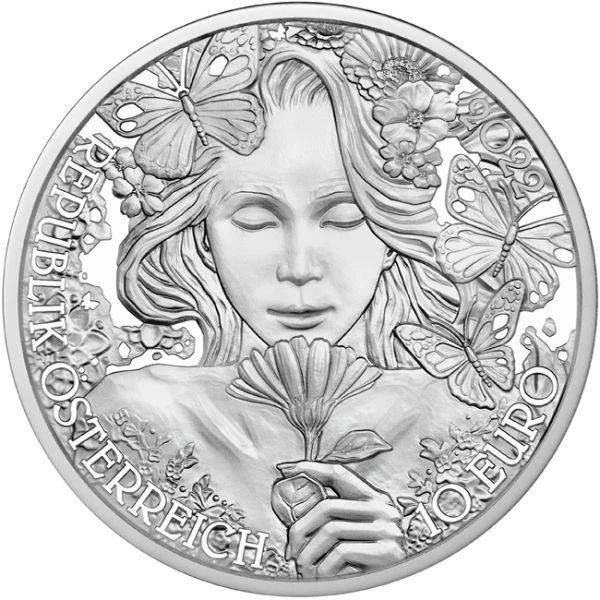 A virágok nyelvén - A körömvirág 10 EUR 2022 proof ezüst pénzérme