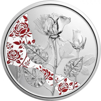 A virágok nyelvén - A rózsa 10 EUR 2021 proof ezüst pénzérme