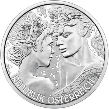 A virágok nyelvén - A rózsa 10 EUR 2021 proof ezüst pénzérme