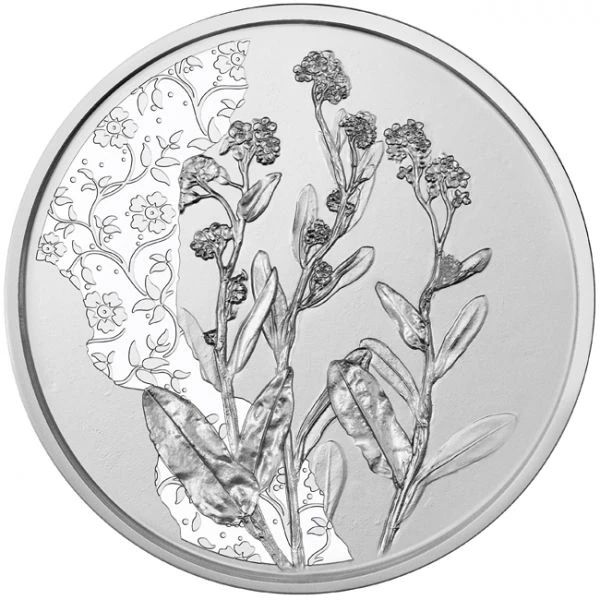 A virágok nyelvén - A nefelejcs 10 EUR 2023 ezüst pénzérme (normál veret)