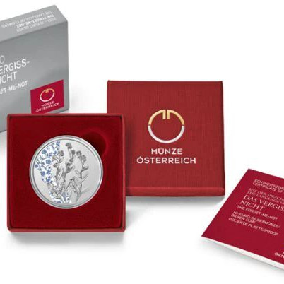 A virágok nyelvén - A nefelejcs 10 EUR 2023 proof ezüst pénzérme