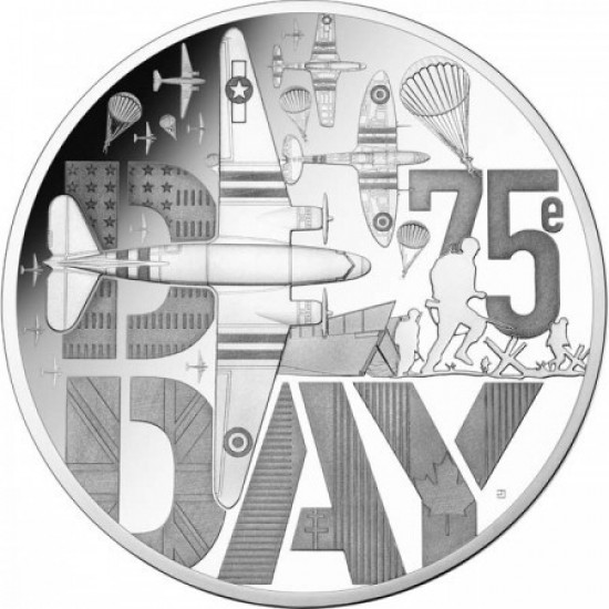 D-Day partraszállás 75 éve 2019 francia proof ezüst pénzérme