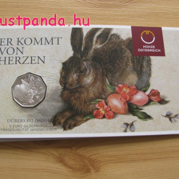 Dürer Mezei nyúl 5 EUR 2016 ezüst pénzérme