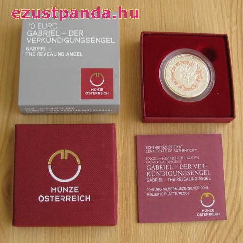 Angyalok - Gábriel arkangyal 10 EUR 2017 proof ezüst pénzérme Angyalok - Gábriel arkangyal 10 EUR 2017 proof ezüst pénzérme