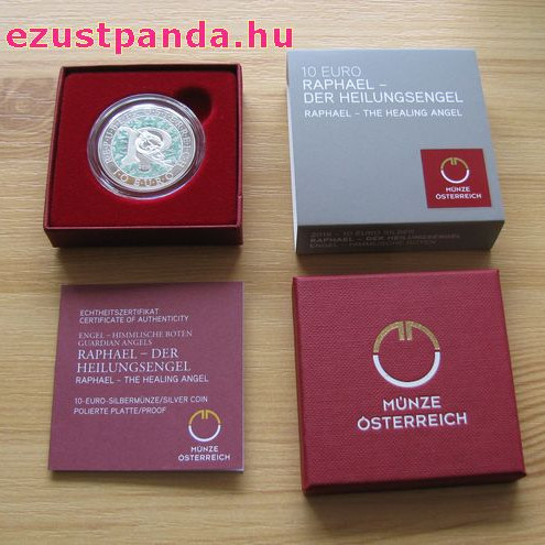 Angyalok - Rafael arkangyal 10 EUR 2018 proof ezüst pénzérme Angyalok - Rafael arkangyal 10 EUR 2018 proof ezüst pénzérme