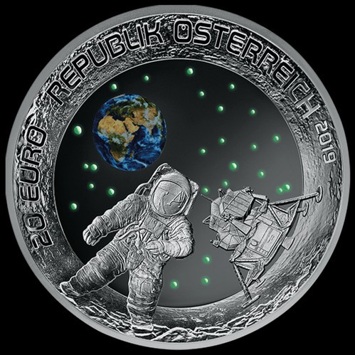 Holdraszállás 20 EUR 2019 osztrák proof ezüst pénzérme