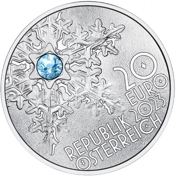 Hópehely 20 EUR 2023 osztrák proof ezüst pénzérme 