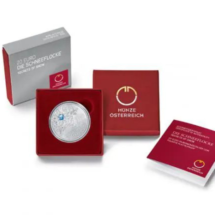 Hópehely 20 EUR 2023 osztrák proof ezüst pénzérme 