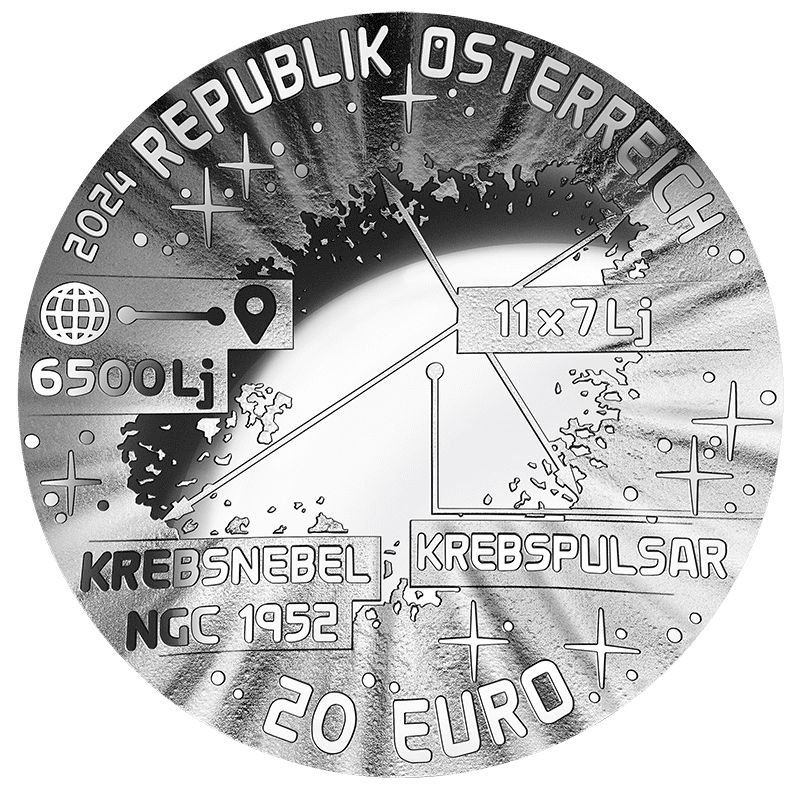 Szupernova 20 EUR 2024 osztrák proof ezüst pénzérme 